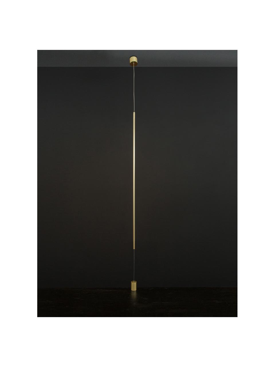 Design LED hanglamp met vloerbevestiging Elettra, Lamp: aluminium, gecoat, Goudkleurig, Ø 7 x H 120 cm