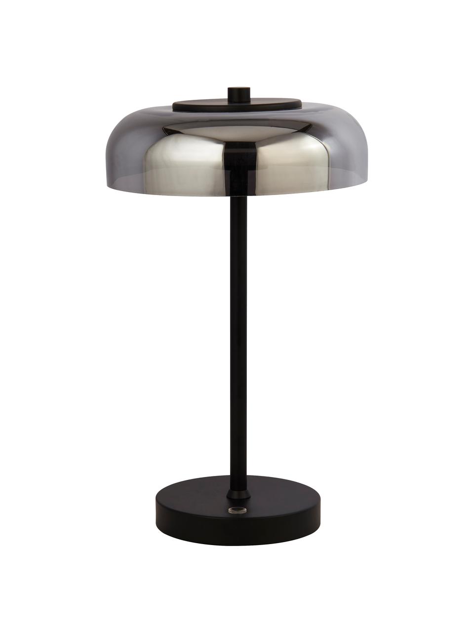 Lampada da tavolo a LED dimmerabile Frisbee, Paralume: vetro, Nero, grigio, Ø 23 x Alt. 40 cm
