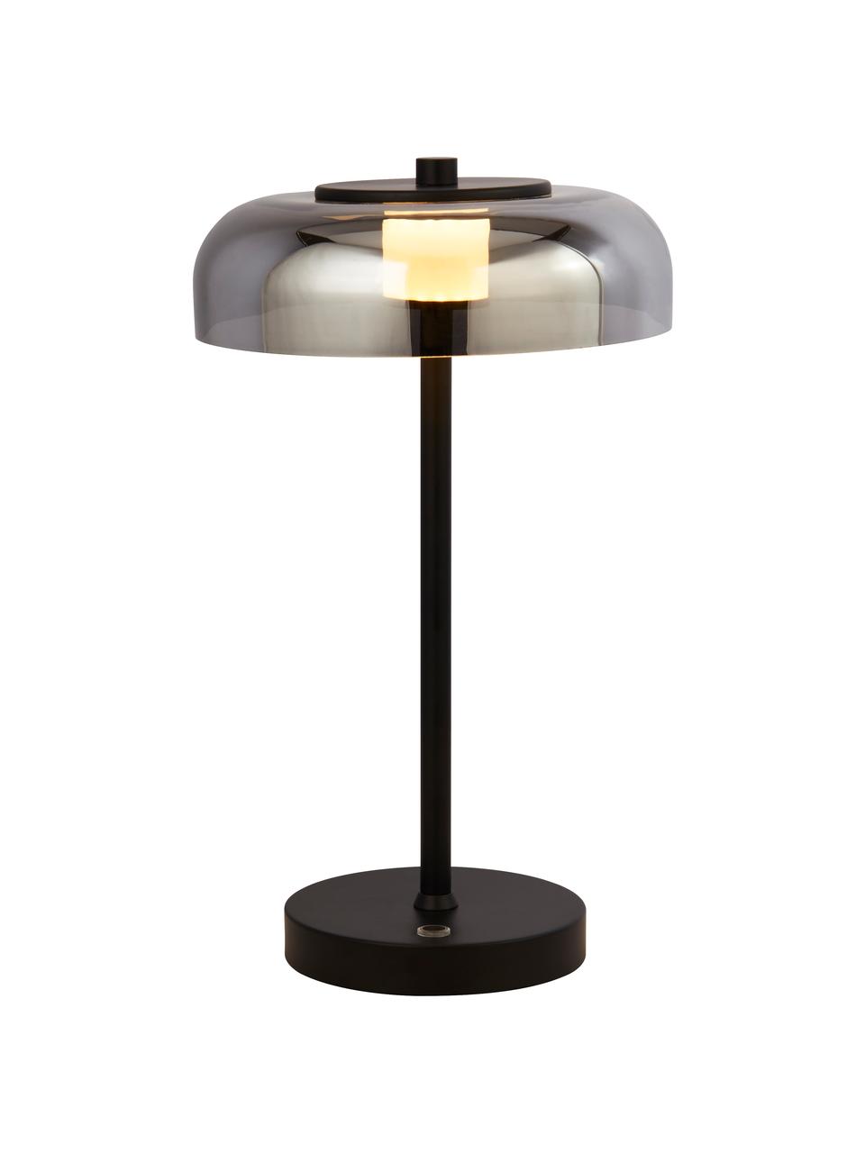Stmívatelná stolní LED lampa Frisbee, Černá, šedá, Ø 23 cm, V 40 cm