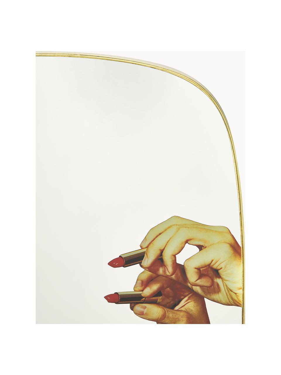 Designer Wandspiegel Lipsticks, Spiegelfläche: Spiegelglas, Rahmen: Mitteldichte Holzfaserpla, Mehrfarbig, B 62 x H 140 cm