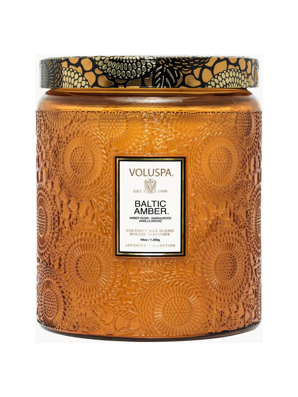 Bougie parfumée artisanale à deux mèches Japonica Collection (résine ambre, bois de santal, cèdre & orchidée vanille), Résine ambre, bois de santal, cèdre & orchidée vanille, Ø 13 x haut. 16 cm