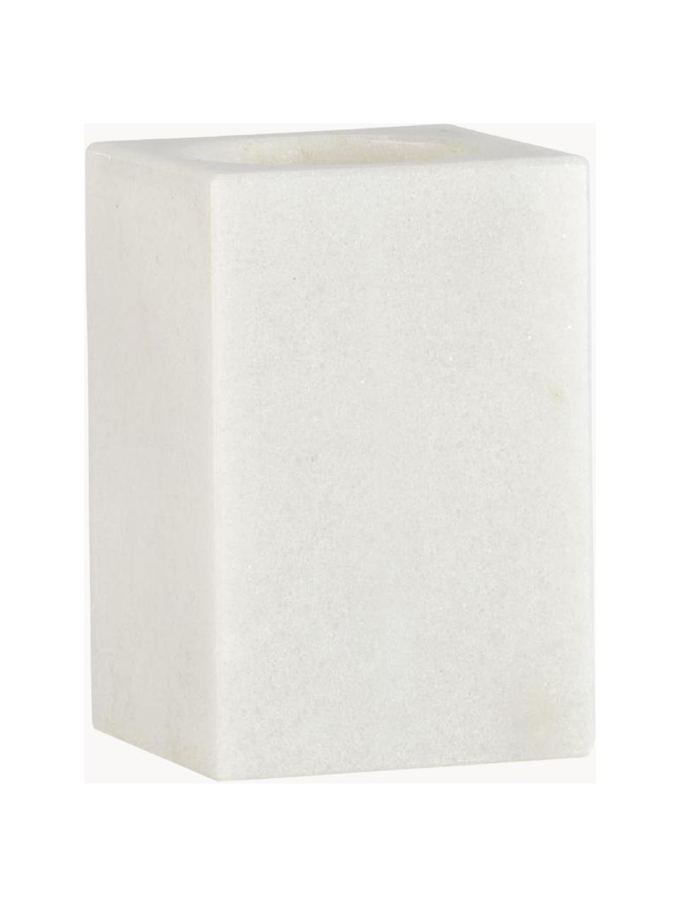 Marmor-Zahnputzbecher Andre, Behälter: Marmor, Weiß, marmoriert, Ø 7 x H 11 cm