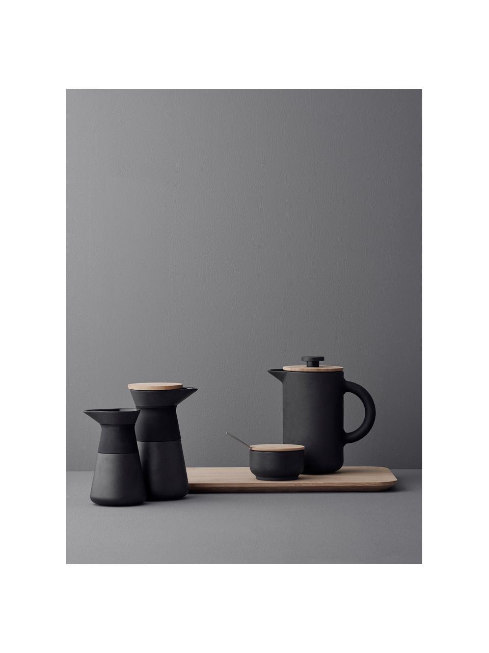Cafetière Theo mat, Keramiek, Zwart, 800 ml