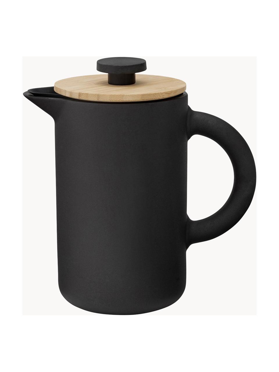 French Press cafetkoffiezetapparaat Theo, Keramiek, Mat zwart, 800 ml