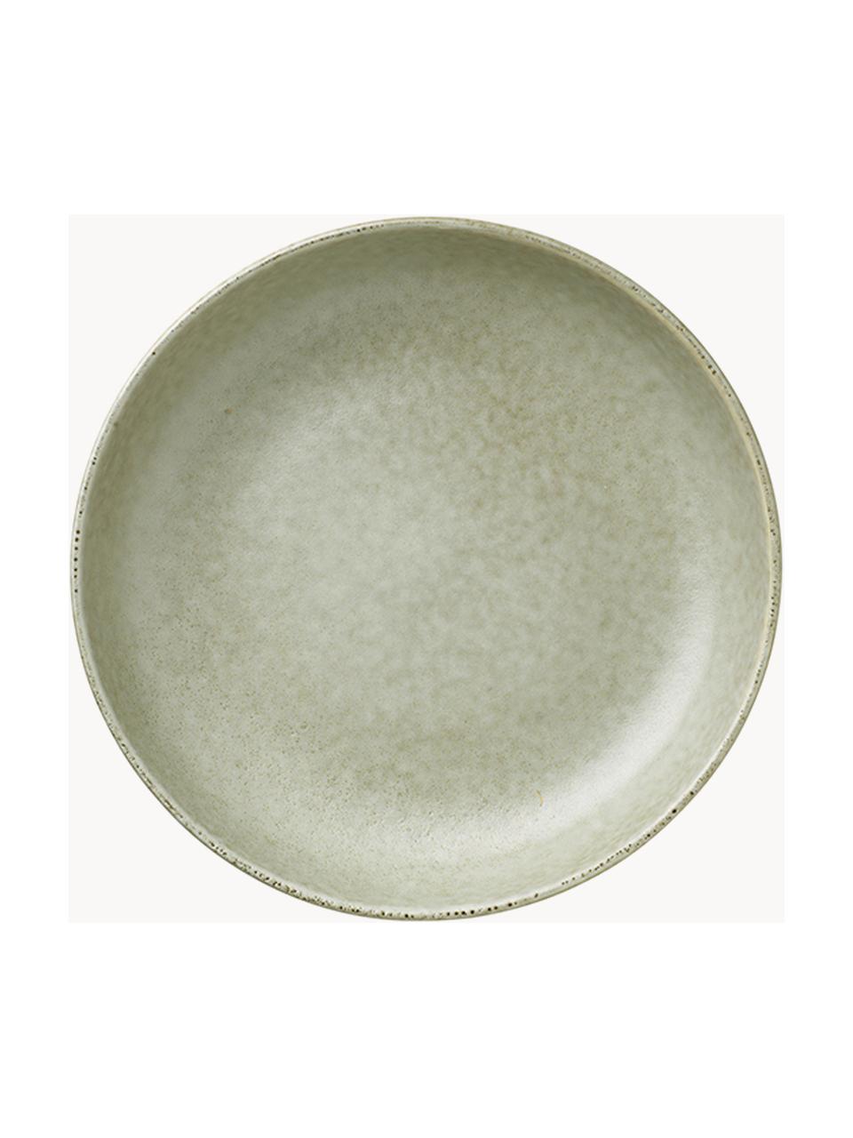 Saladiers artisanaux Nordic Marsh, 4 pièces, Grès cérame émaillé, Vert sauge, chiné, Ø 22 x haut. 5 cm