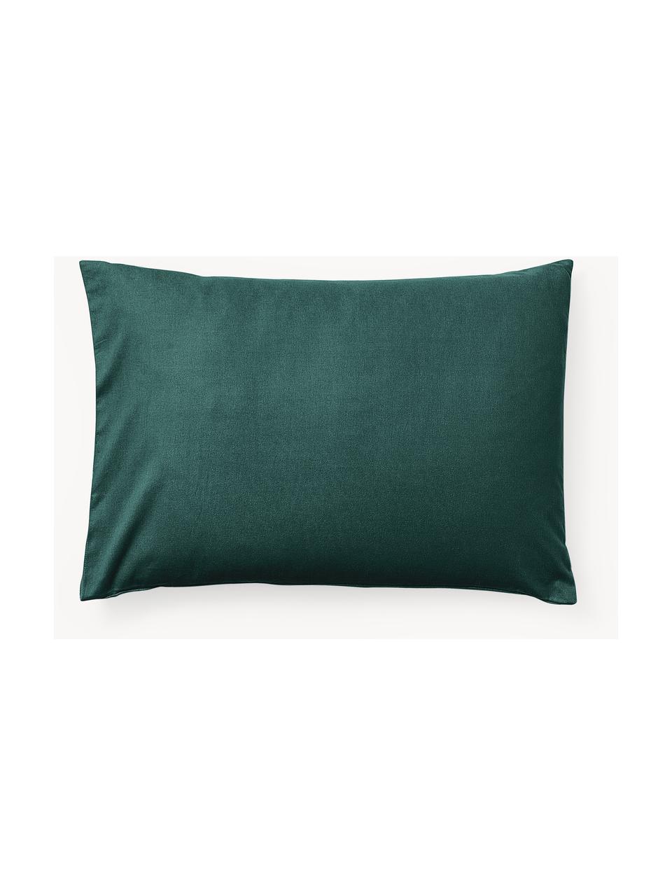 Funda de almohada de franela Biba, Verde oscuro, An 45 x L 110 cm