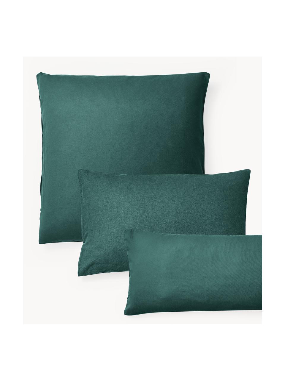 Funda de almohada de franela Biba, Verde oscuro, An 45 x L 110 cm