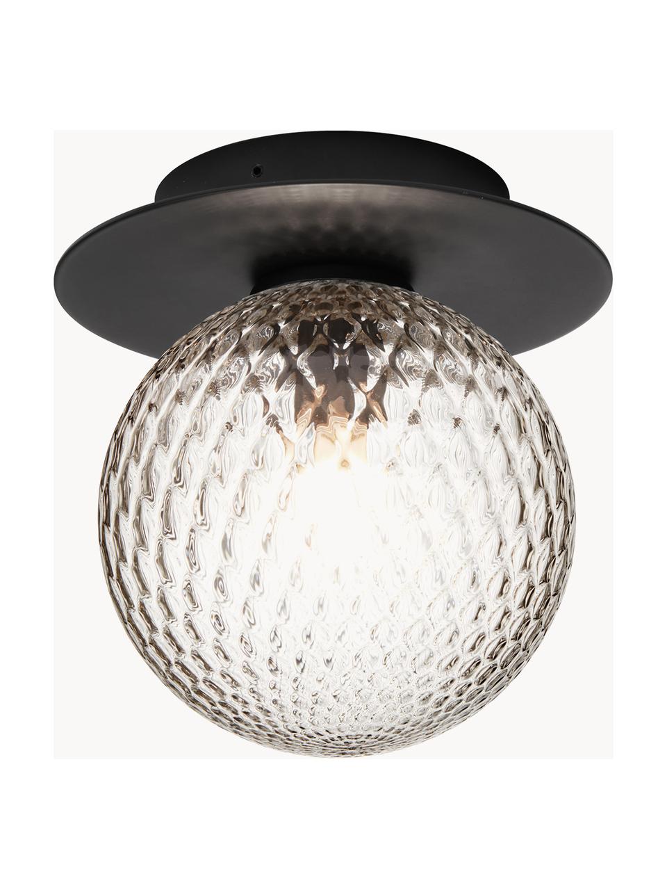 Outdoor wandlamp Liila, Lampenkap: glas, Zwart, transparant, Ø 17 x H 17 cm