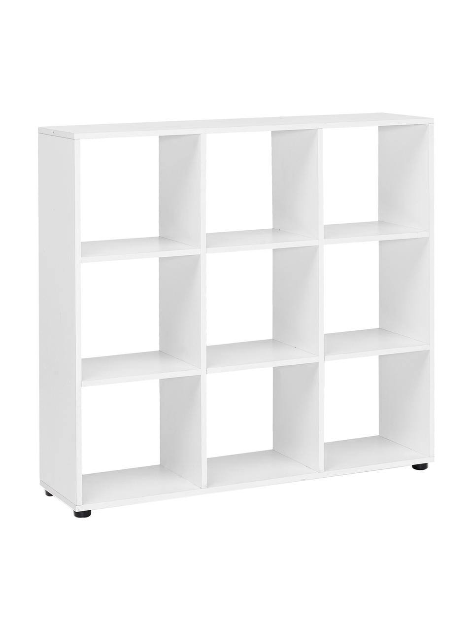 Estantería Zara, estilo moderno, Aglomerado recubierto de melamina, Blanco, negro, An 108 x Al 104 cm