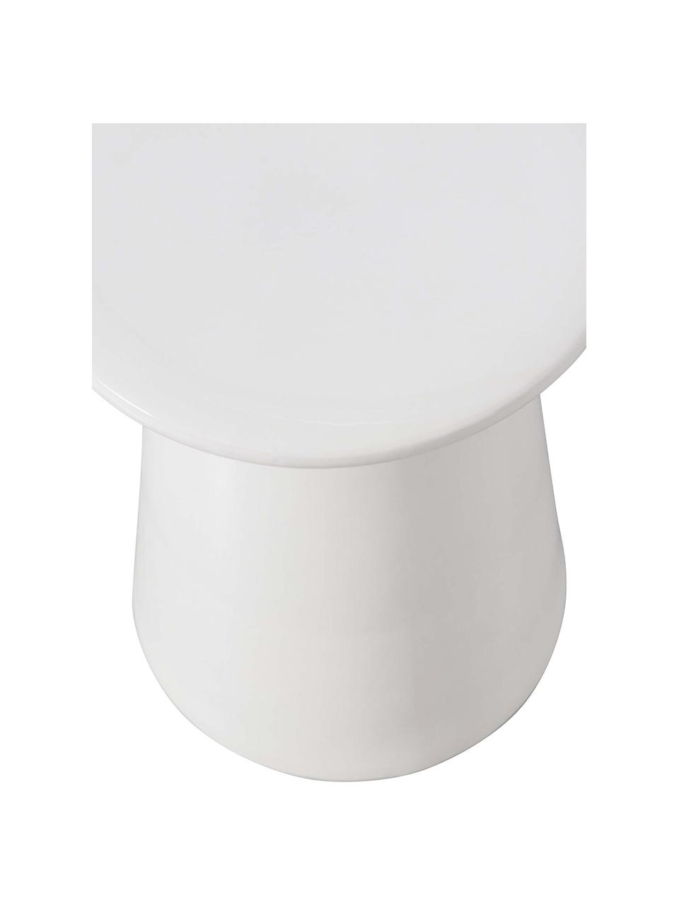 Ručně vyrobený odkládací stolek z keramiky Button, Keramika, Bílá, Ø 35 cm, V 45 cm