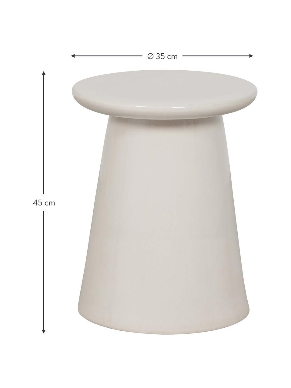 Ručně vyrobený odkládací stolek z keramiky Button, Keramika, Bílá, Ø 35 cm, V 45 cm