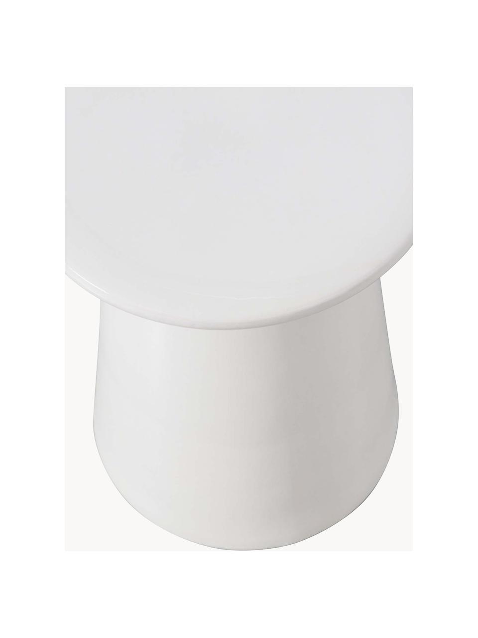 Ručně vyrobený odkládací stolek z keramiky Button, Keramika, Bílá, Ø 35 cm, V 45 cm