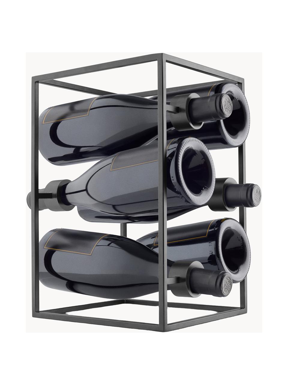 Stojak na wino Nordic Kitchen, Tworzywo sztuczne, metal, Czarny, S 22 x W 33 cm