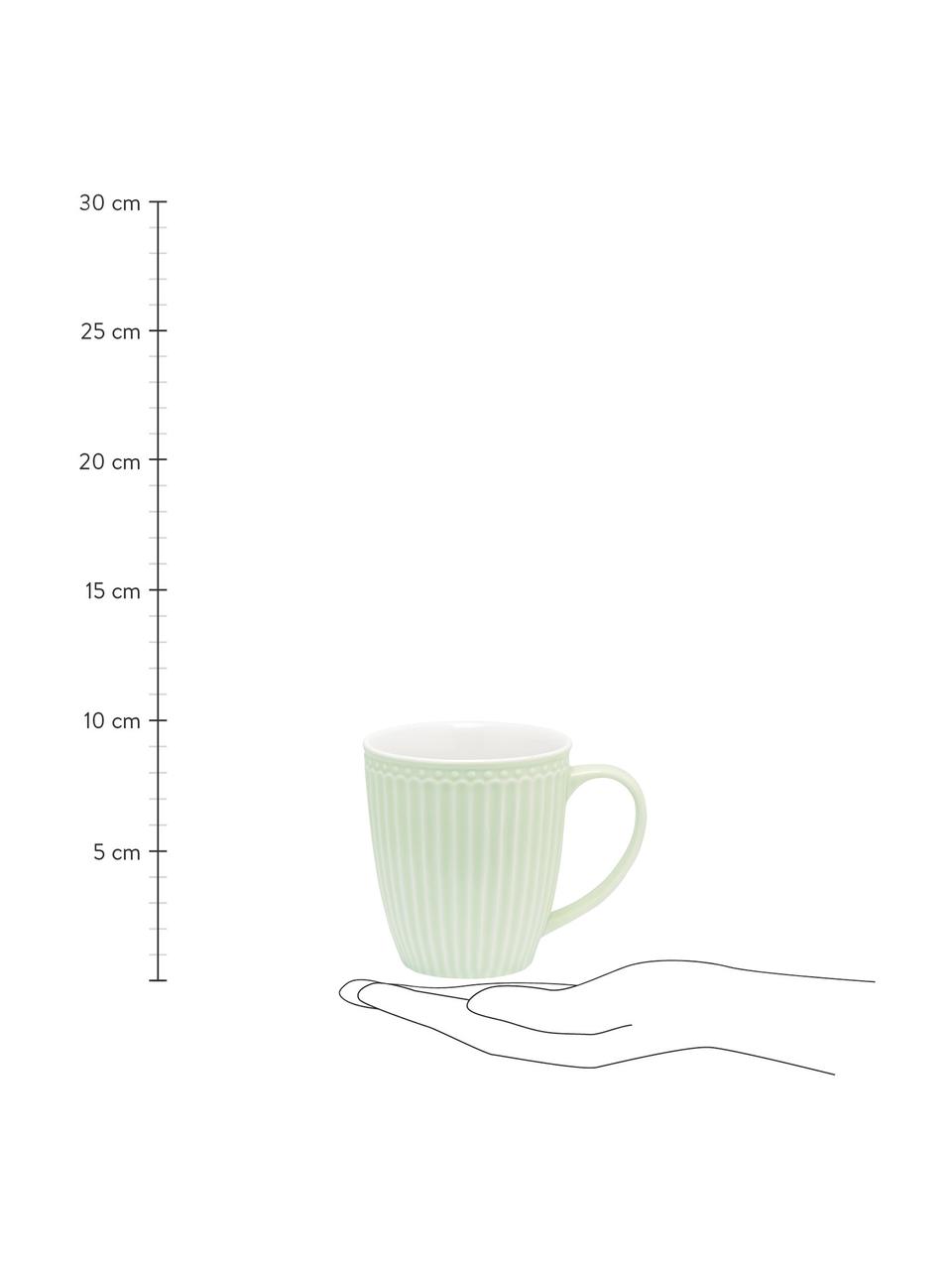 Tasse faite main Alice, 2 pièces, Vert menthe