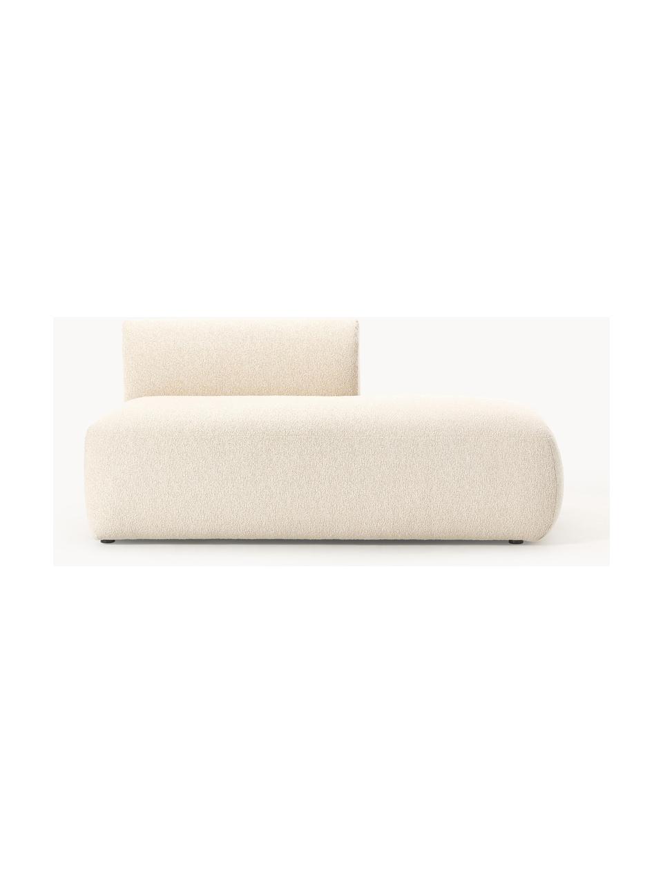 Diván modular en tejido bouclé Sofia, Tapizado: tejido bouclé (100% polié, Estructura: madera de abeto con certi, Patas: plástico, Bouclé blanco crema, An 160 x F 103 cm, respaldo izquierdo