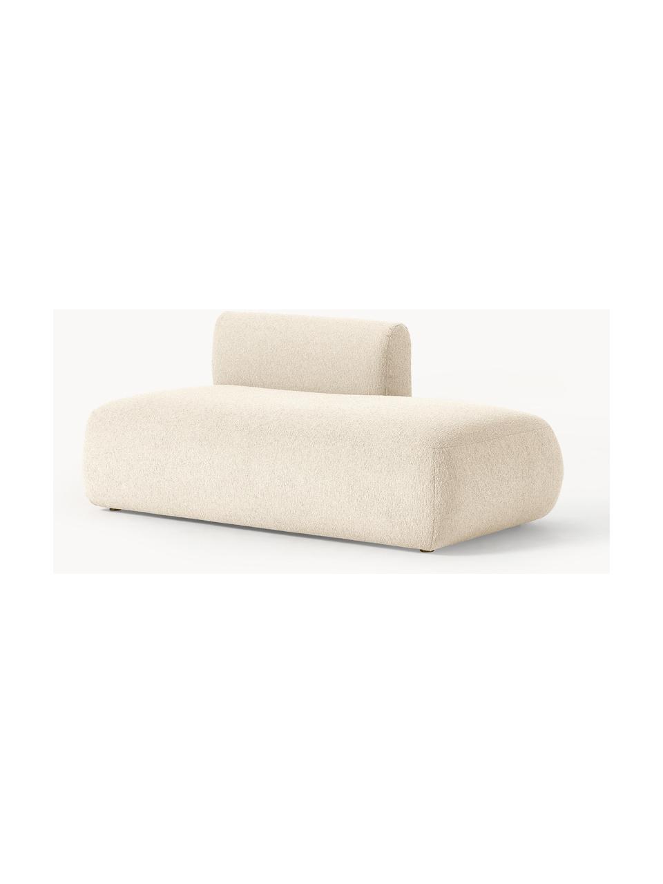 Modulo componibile in tessuto bouclé Sofia, Rivestimento: bouclé (100% poliestere) , Struttura: legno di abete rosso, tru, Piedini: plastica Questo prodotto , Bouclé beige chiaro, Larg. 159 x Prof. 103 cm, schienale a sinistra