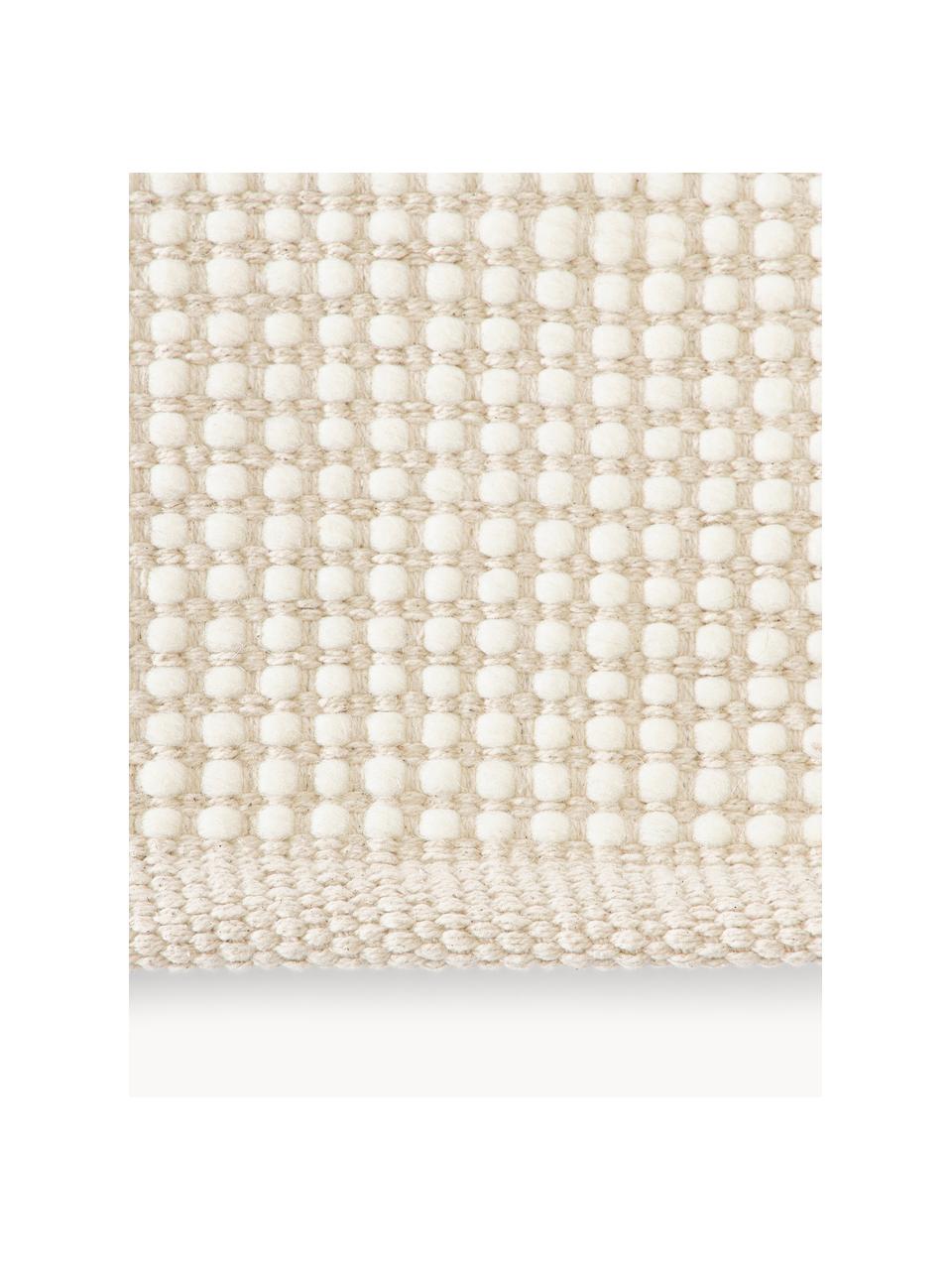 Handgewebter Wollteppich Amaro, Flor: 100 % Wolle, Cremeweiss, Beige, B 200 x L 300 cm (Grösse L)