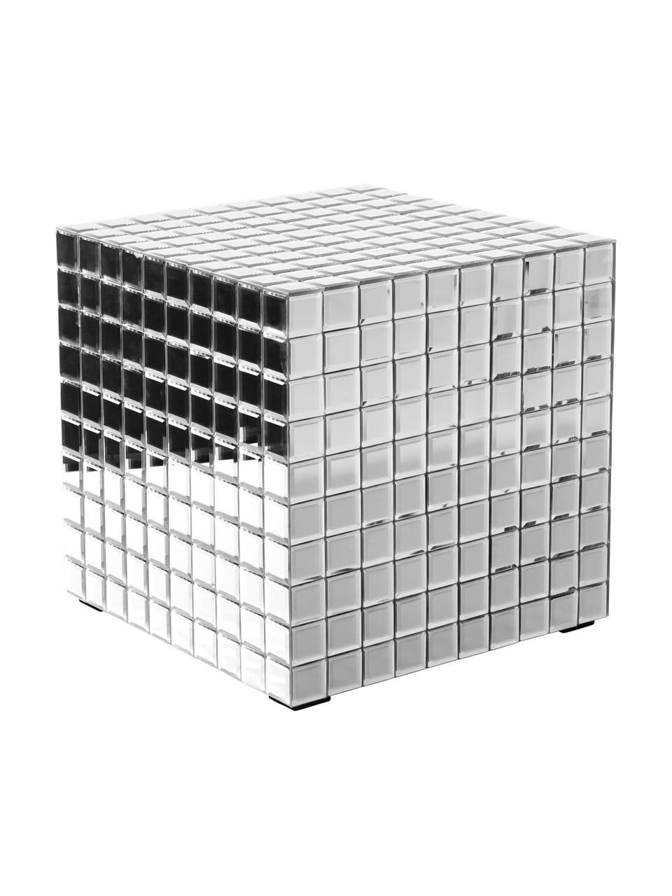 Mesa auxiliar de espejos Disco, Estructura: tablero de fibras de dens, Cromo, An 50 x Al 50 cm
