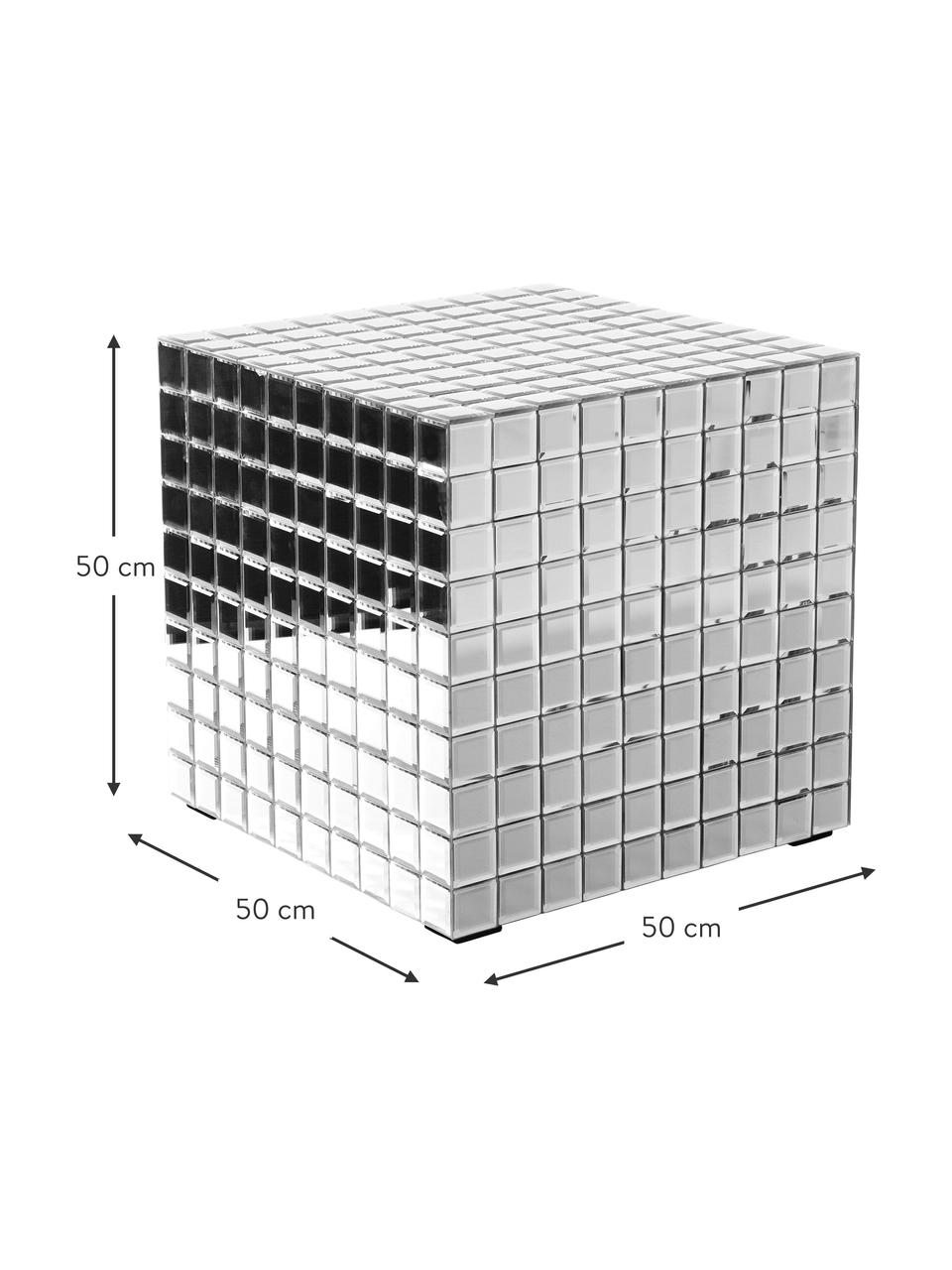 Beistelltisch Disco mit Spiegelmosaik, Korpus: Mitteldichte Holzfaserpla, Chromfarben, B 50 x H 50 cm