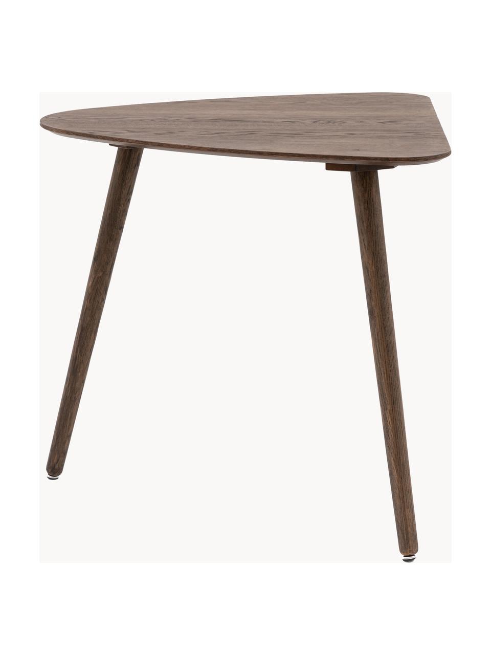 Mesa de comedor de madera Hatfield, 80 x 90 cm, Tablero: chapa de roble, madera de, Patas: tablero de fibra de densi, Madera de roble lacada en oscuro, An 80 x F 90 cm