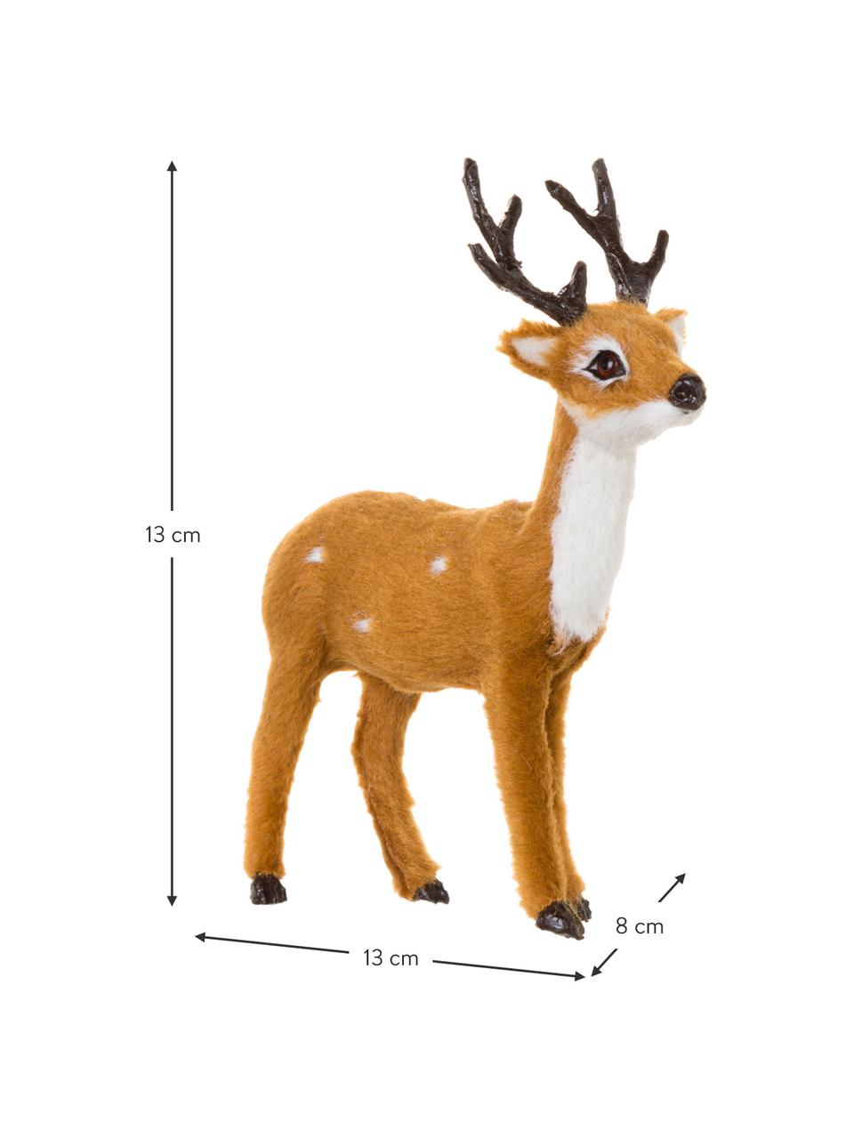 Decoratieve hertenset Deer, 3-delig, Polyresin, Bruin, grijs, wit, B 8 x H 13 cm