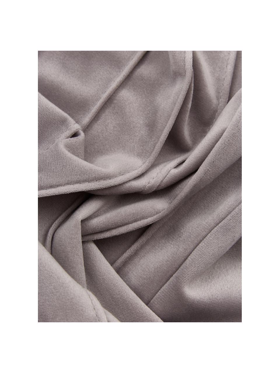 Fluwelen kussenhoes Lola in lichtgrijs met structuurpatroon, Fluweel (100% polyester), Grijs, B 30 x L 50 cm