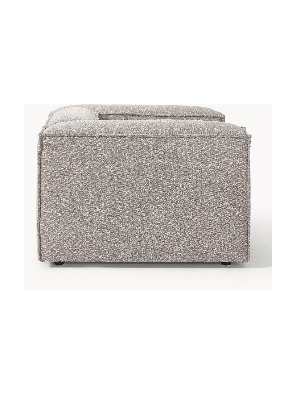 Sillón en tejido bouclé Lennon, Tapizado: tejido bouclé (100% polié, Estructura: madera contrachapada de p, Patas: plástico Este producto es, Bouclé gris pardo, An 130 x F 101 cm