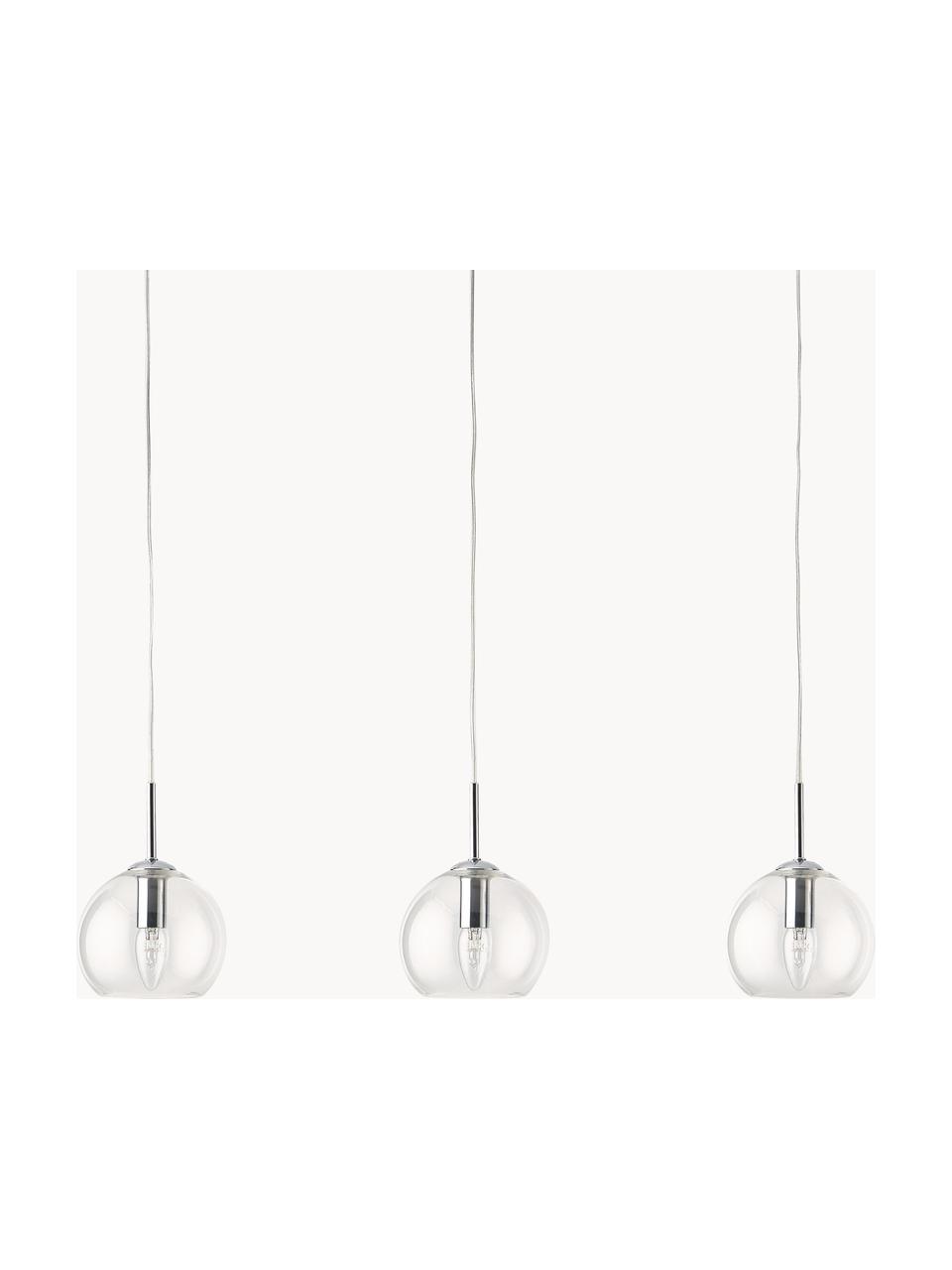 Lampa wisząca Hamilton, Stelaż: metal chromowany, Transparentny, S 81 x W 13 cm