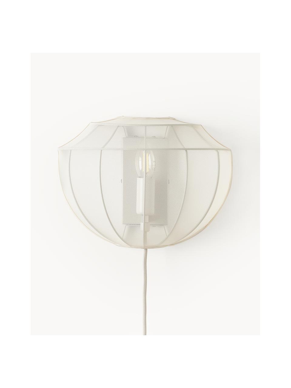 Wandlamp Beau van netstof met stekker, Lamp: vermessingd metaal, Goudkleurig, B 30 x H 22 cm