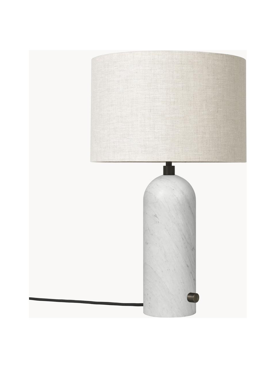 Lampa stołowa z marmuru z funkcją przyciemniania Gravity, Jasny beżowy, biały marmurowy, Ø 41 x W 65 cm