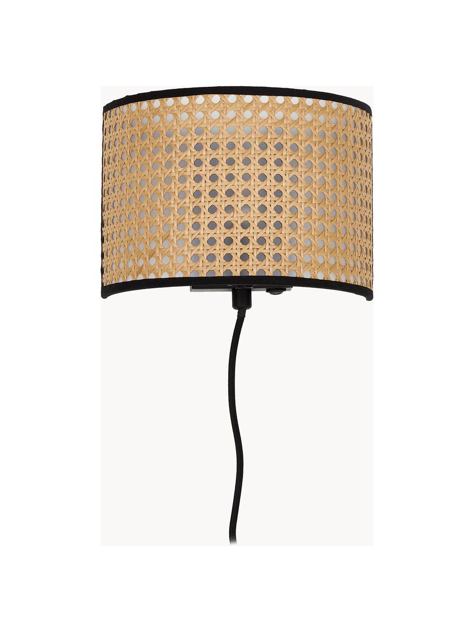 Nástenná lampa z viedenského výpletu Vienna, Svetlohnedá, čierna, Š 22 x V 16 cm