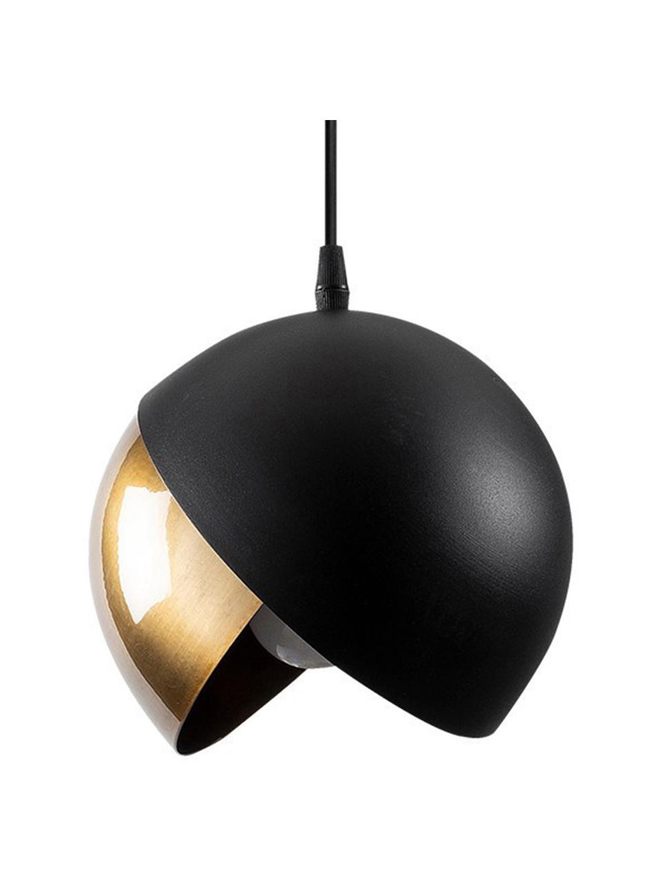 Malá závesná lampa Berceste, Mosadzné odtiene, čierna, Ø 20 cm