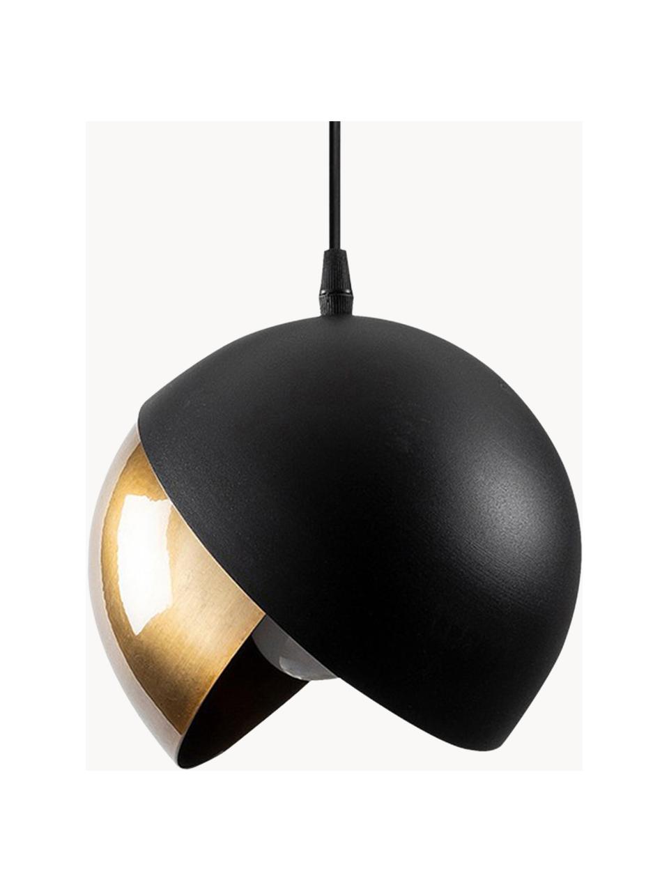 Kleine hanglamp Berceste-goudkleurig, Lampenkap: gecoat metaal, Goudkleurig, zwart, Ø 20 cm
