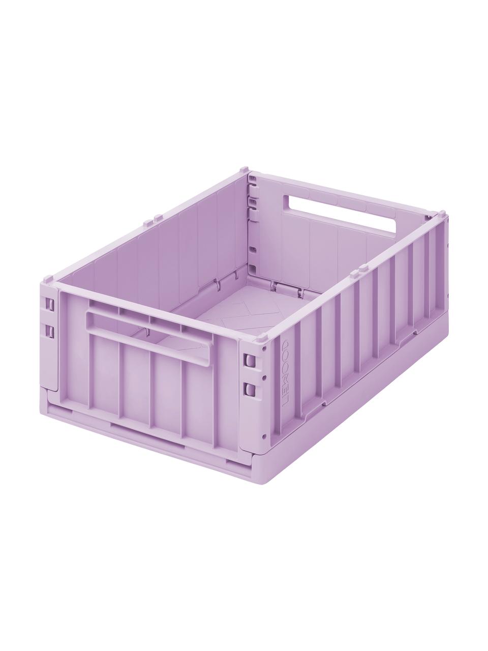Klappboxen Weston aus recyceltem Kunststoff, medium, 2 Stück, Recycelter Kunststoff, Lavendelfarben, B 36 x H 14 cm