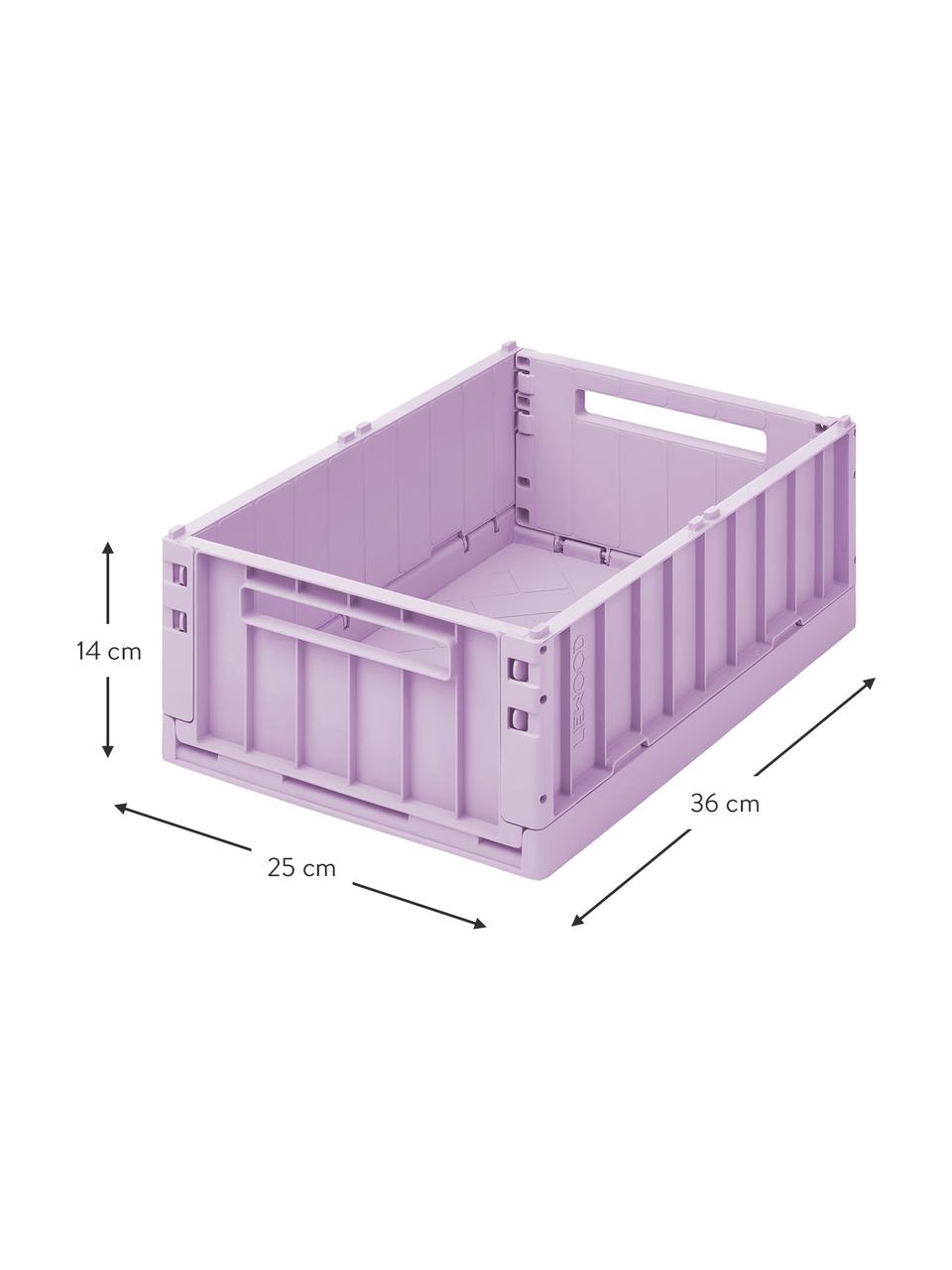 Stredné skladacie boxy z recyklovaného plastu Weston, 2 ks, Recyklovaná umelá hmota, Levanduľová, Š 36 x V 14 cm