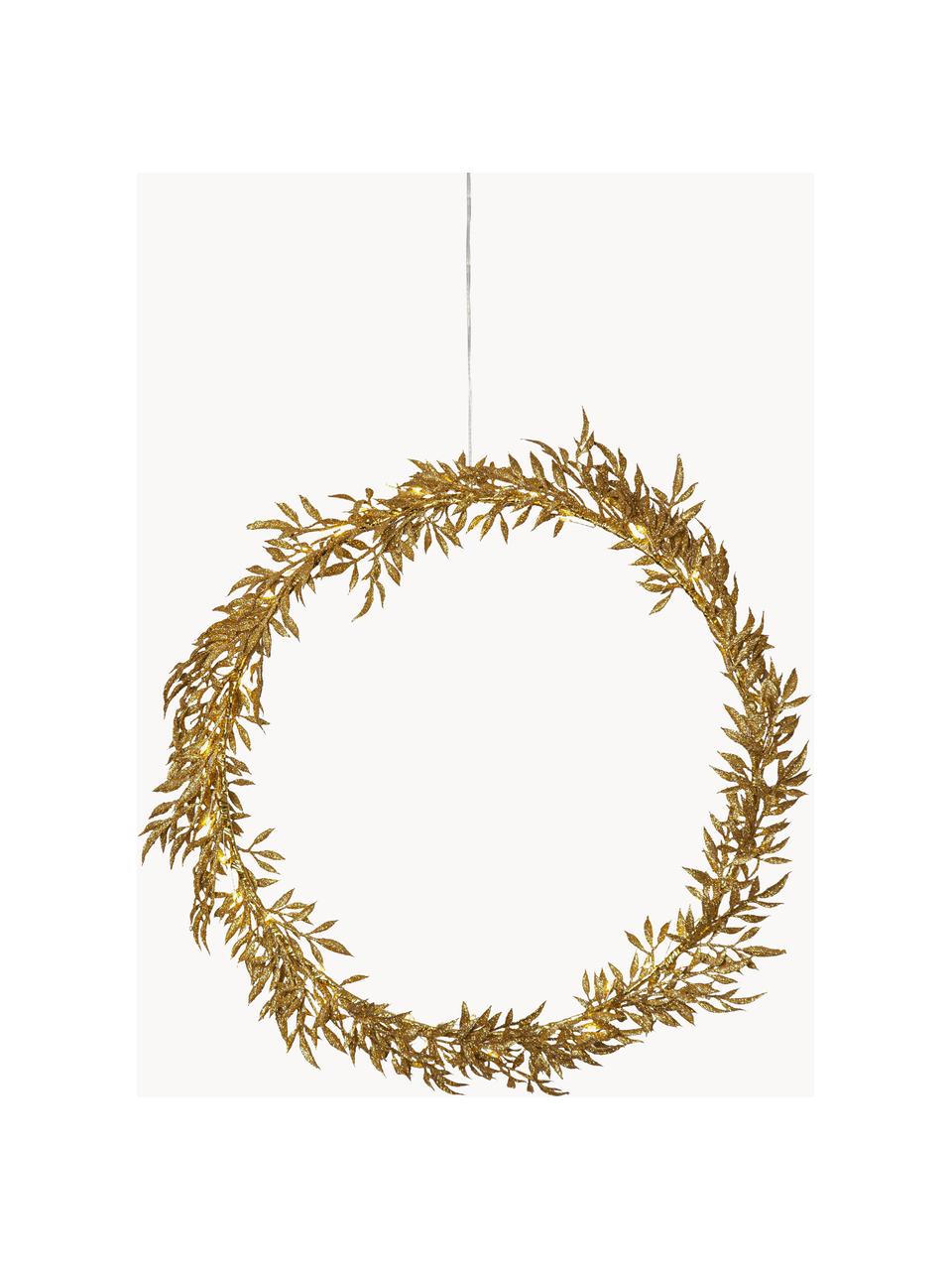 Świetlny wieniec świąteczny z funkcją timera Elegant, Metal powlekany, Odcienie złotego, Ø 44 cm