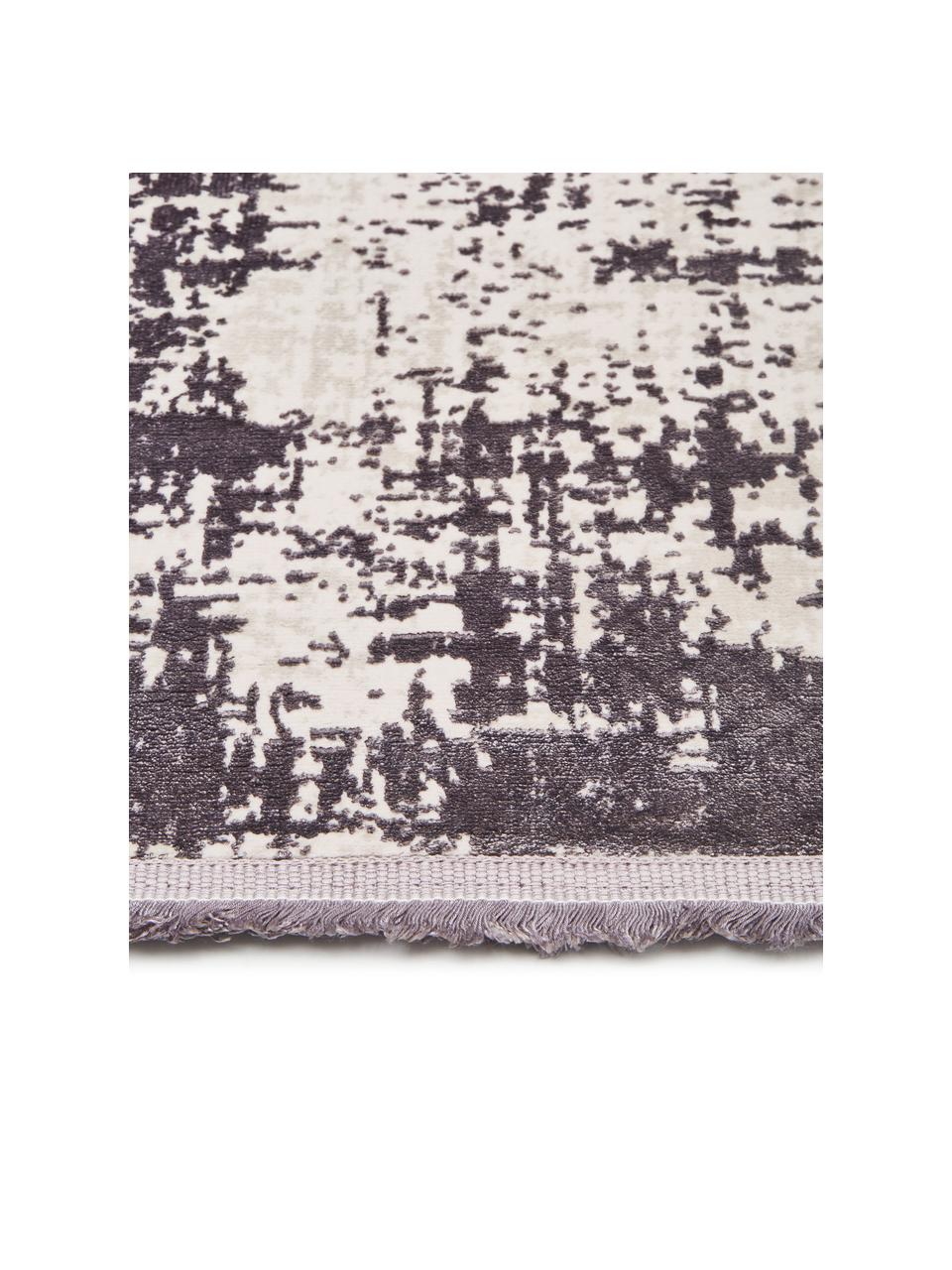 Trblietavý behúň v štýle vintage so strapcami Cordoba, Svetlosivá, tmavosivá, Š 80 x D 300 cm