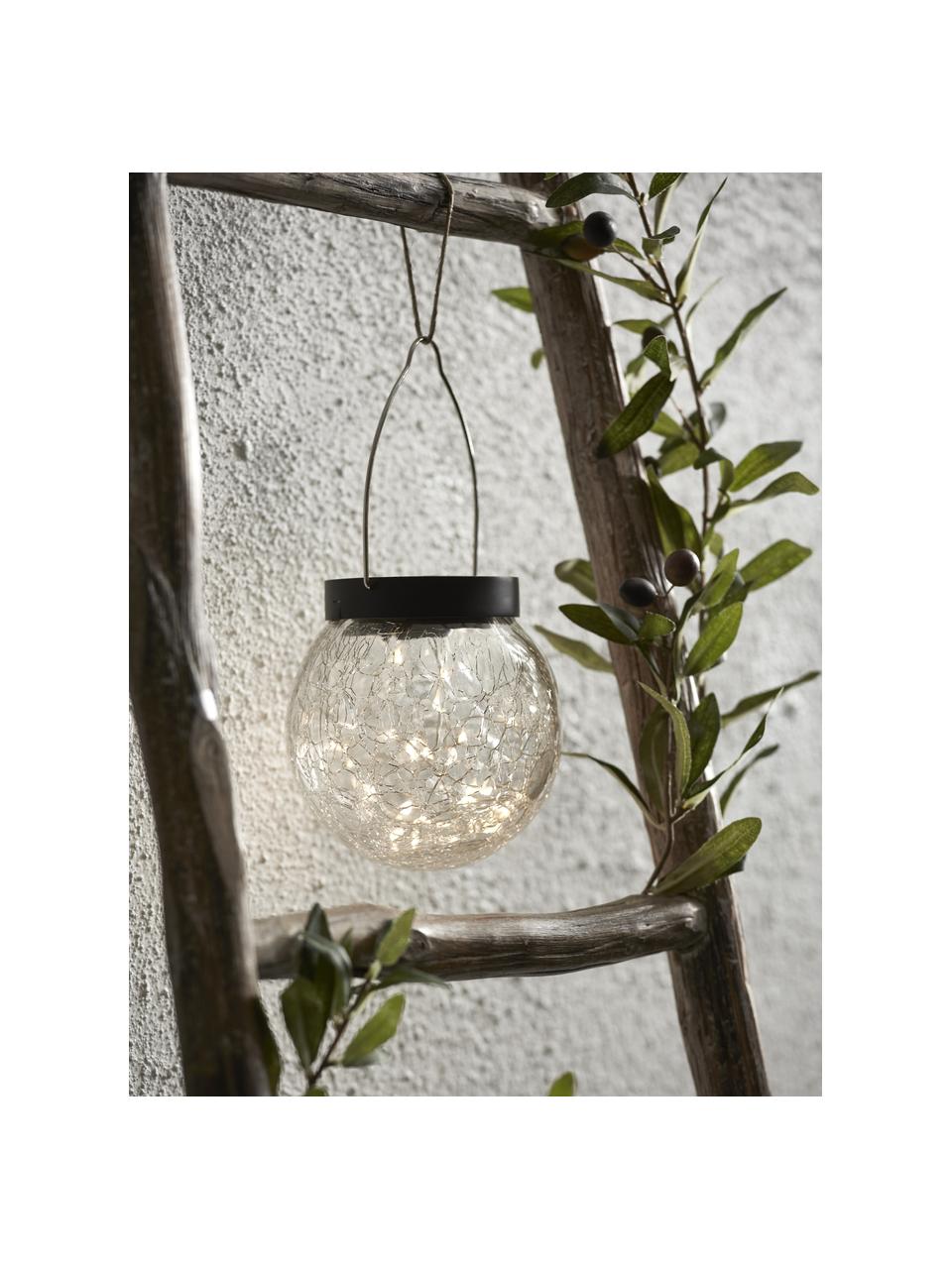 Lámpara solar de vidrio Glory, Pantalla: vidrio, Asa: metal, Transparente, Ø 12 x Al 13 cm