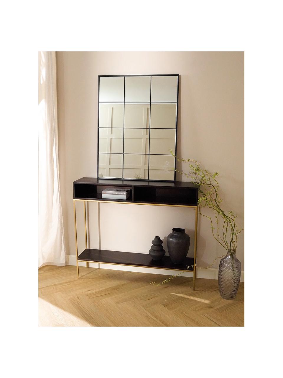 Espejo de pared ventana Clarita, Parte trasera: tablero de fibras de dens, Espejo: cristal, Negro, An 70 x Al 90 cm