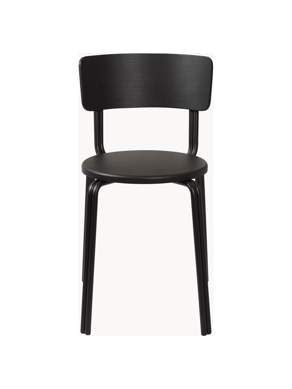 Chaise en bois Oda, Noir, larg. 42 x prof. 46 cm