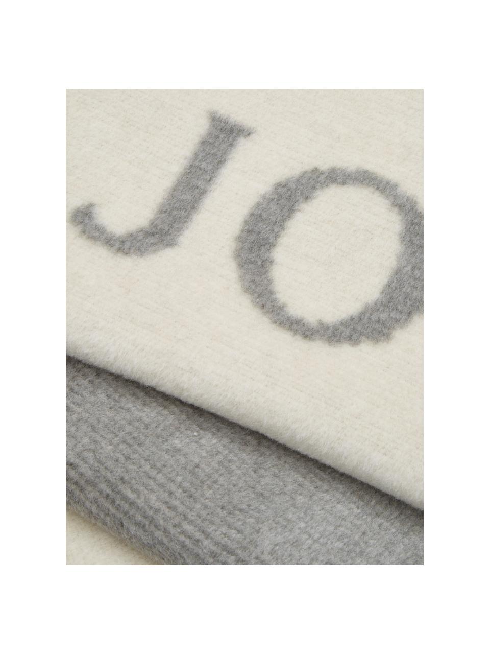 Manta suave de tejido polar Uni Dobleface, 58% algodón, 35% poliacrílico, 7% poliéster, Blanco, gris, An 150 x L 200 cm