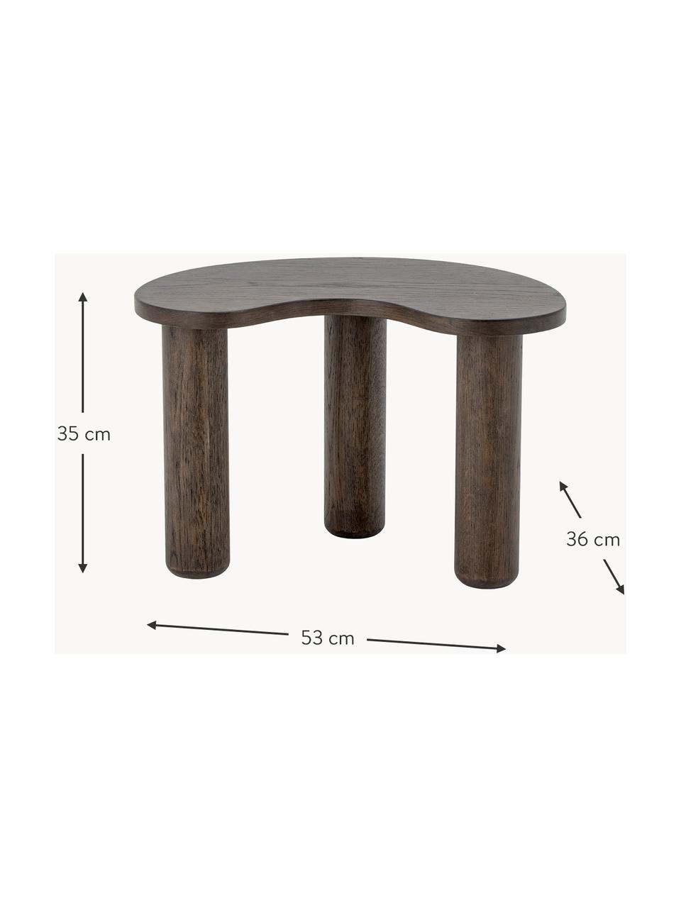 Salontafel Luppa van rubberhout in organische vorm, Rubberhout, Rubberhout, B 53 x D 36 cm