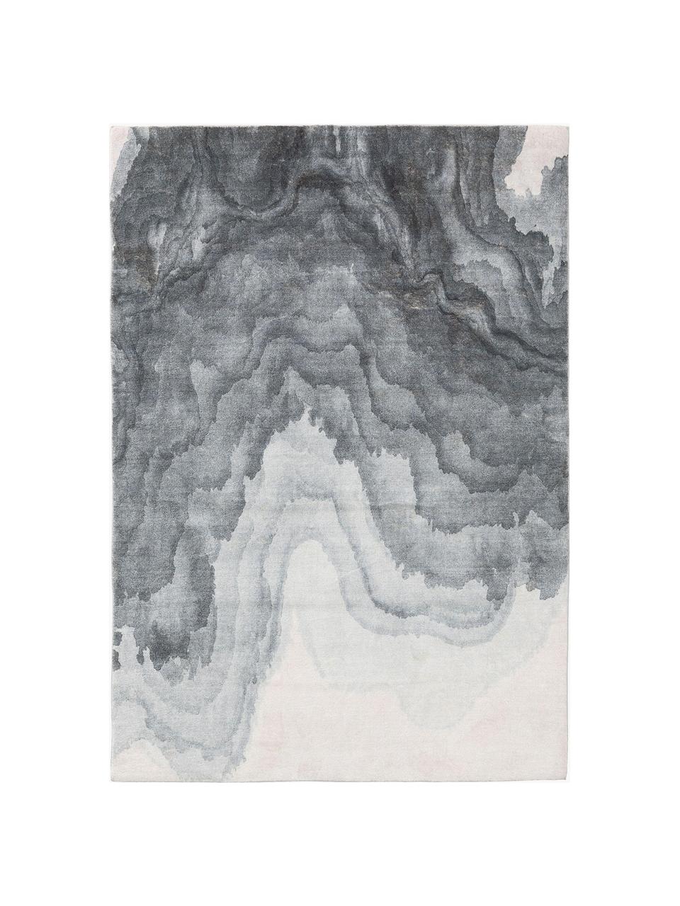 Koberec s nízkým vlasem Mara, 100 % polyester, Odstíny šedé, bílá, Š 120 cm, D 170 cm (velikost S)