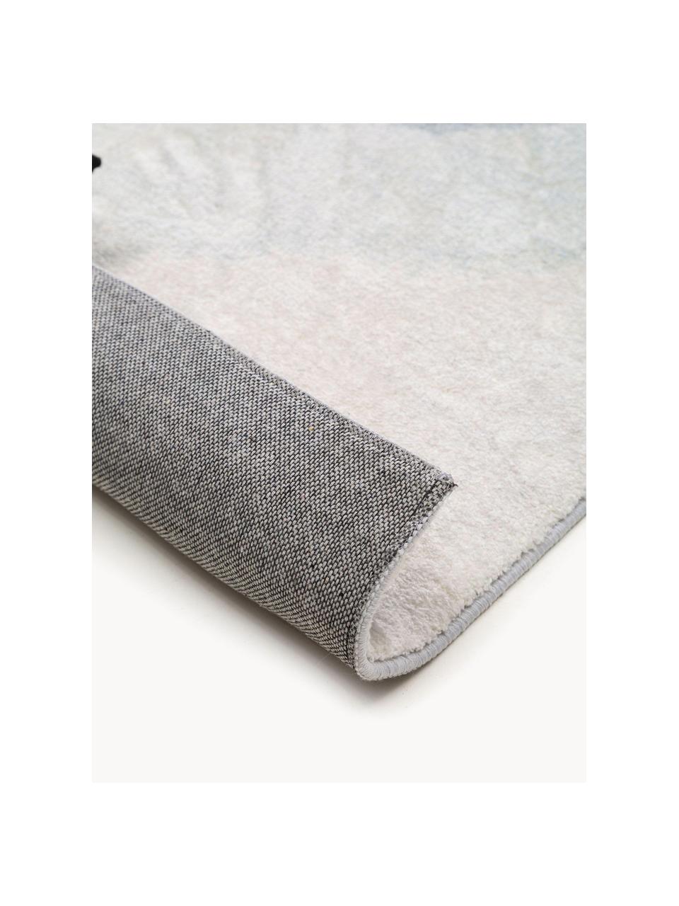 Kurzflor-Teppich Mara, 100 % Polyester, Grautöne, Weiß, B 80 x L 150 cm (Größe XS)