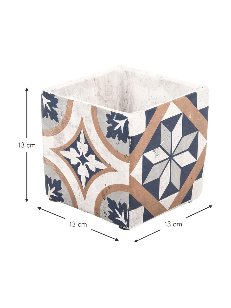 Macetero pequeño de cemento Portugal, Cemento, Multicolor, An 13 x Al 13 cm