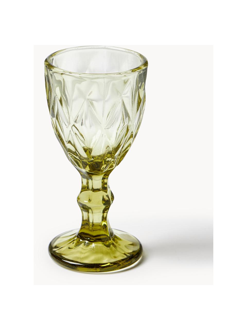 Borrelglaasjes Prisma met structuurpatroon, set van 6, Glas, Meerkleurig, Ø 5 x H 11 cm, 40 ml