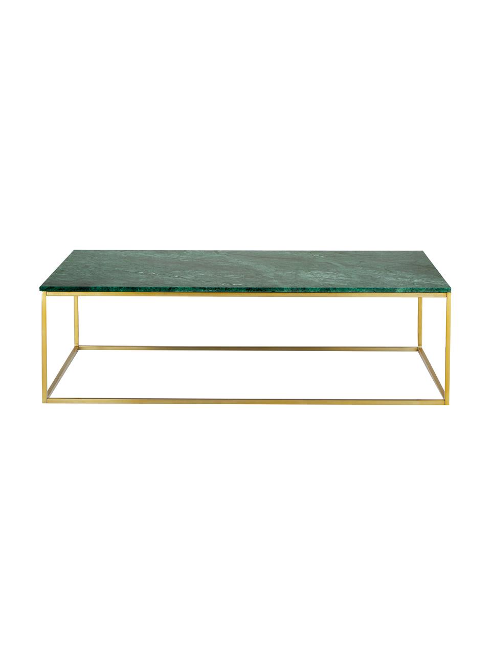 Grande table basse en marbre Alys, Marbre vert, couleur dorée, larg. 120 x haut. 35 cm