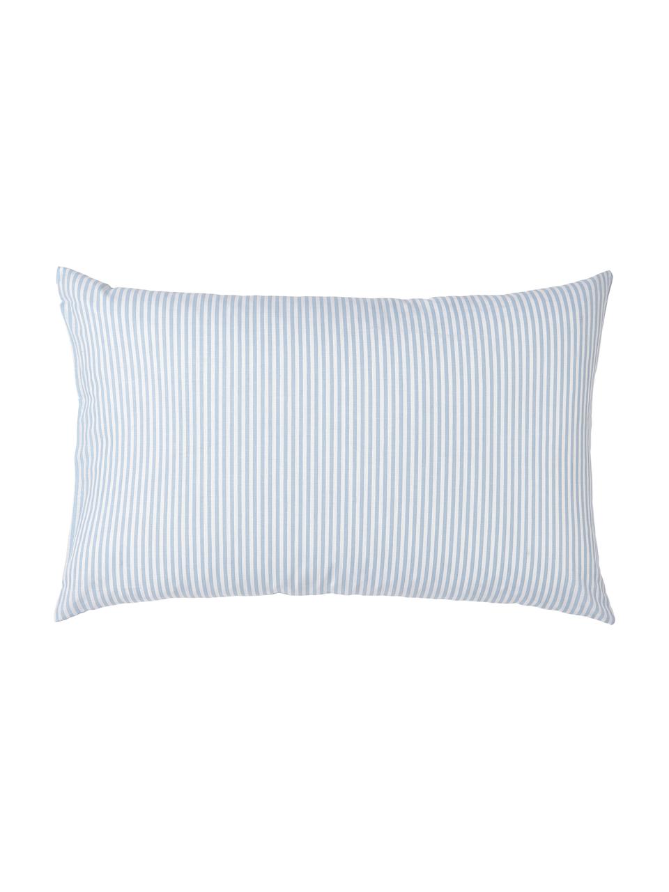 Federa reversibile in cotone a righe Lorena, Azzurro, bianco, Larg. 50 x Lung. 80 cm