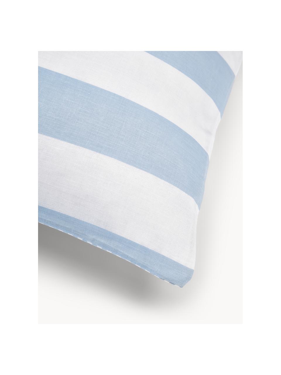 Federa reversibile in cotone a righe Lorena, Azzurro, bianco, Larg. 50 x Lung. 80 cm