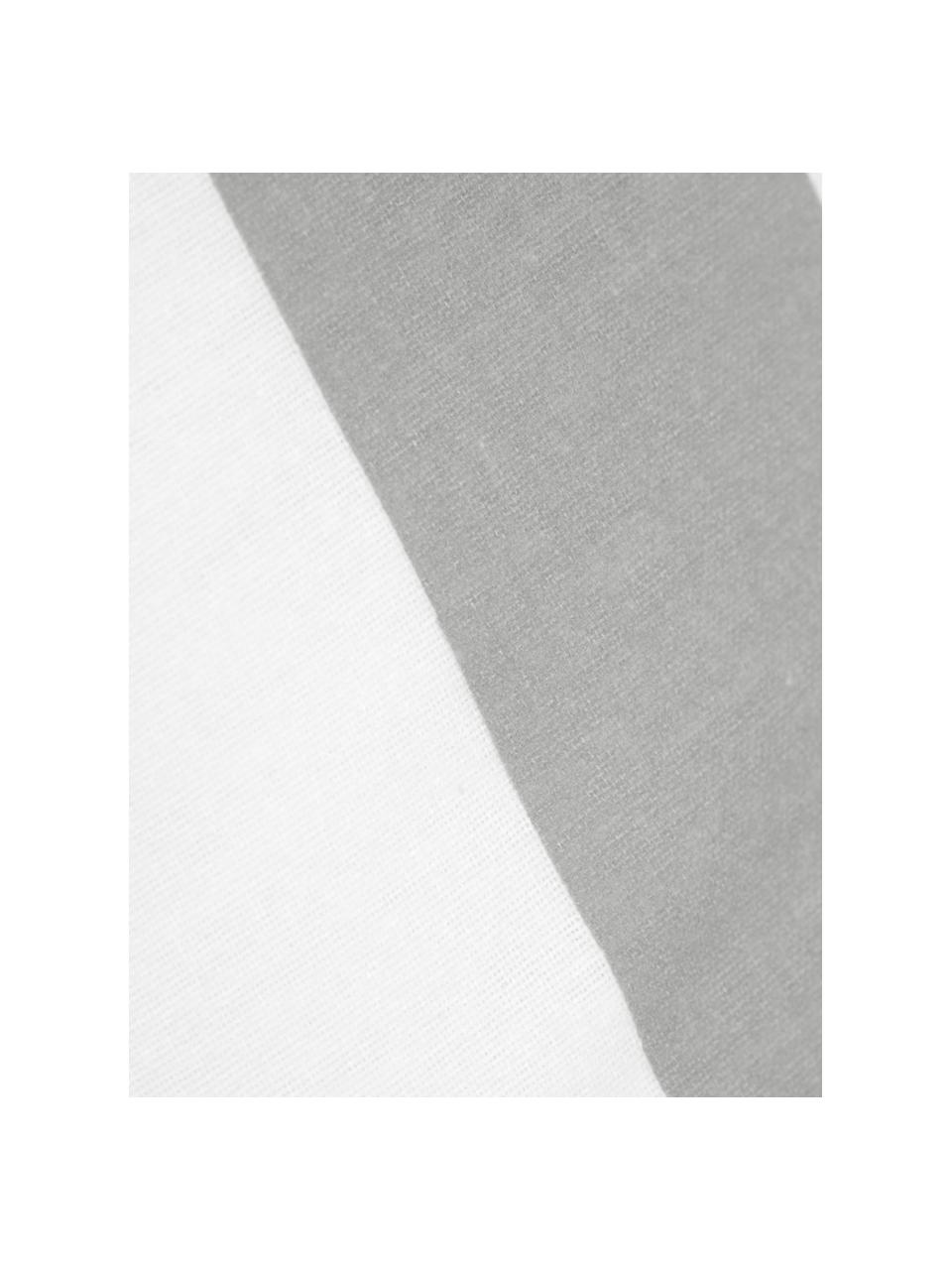 Dwustronna pościel z flaneli Dora, Szary i biały, w paski, 240 x 220 cm + 2 poduszki 80 x 80 cm
